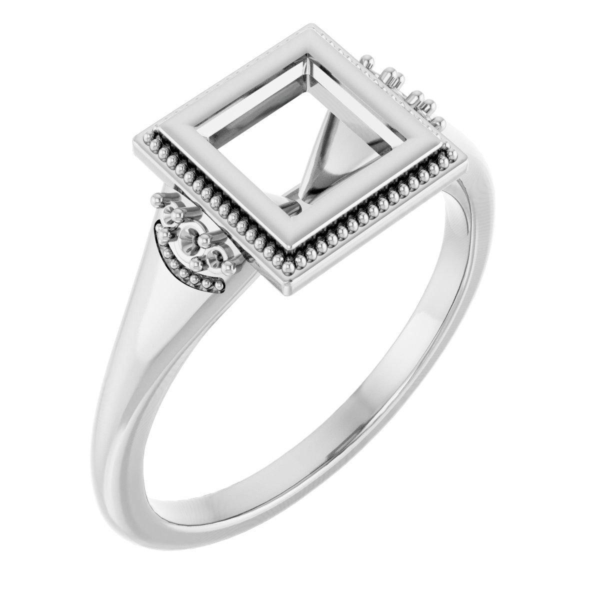 Bezel-Set Accented Engagement Ring