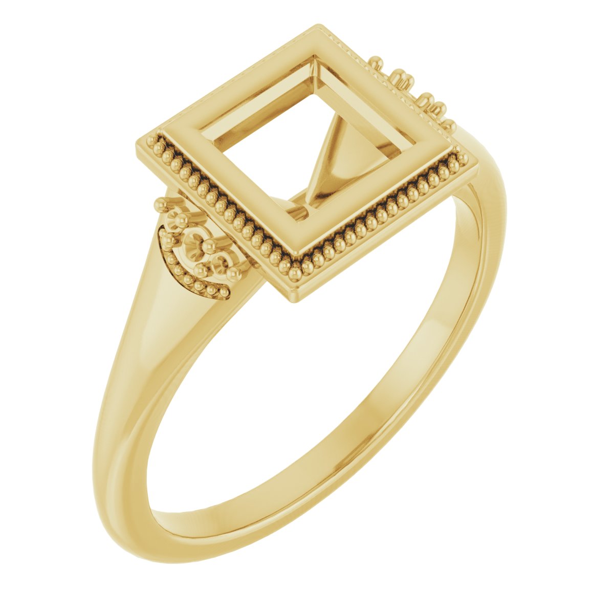 Bezel-Set Accented Engagement Ring