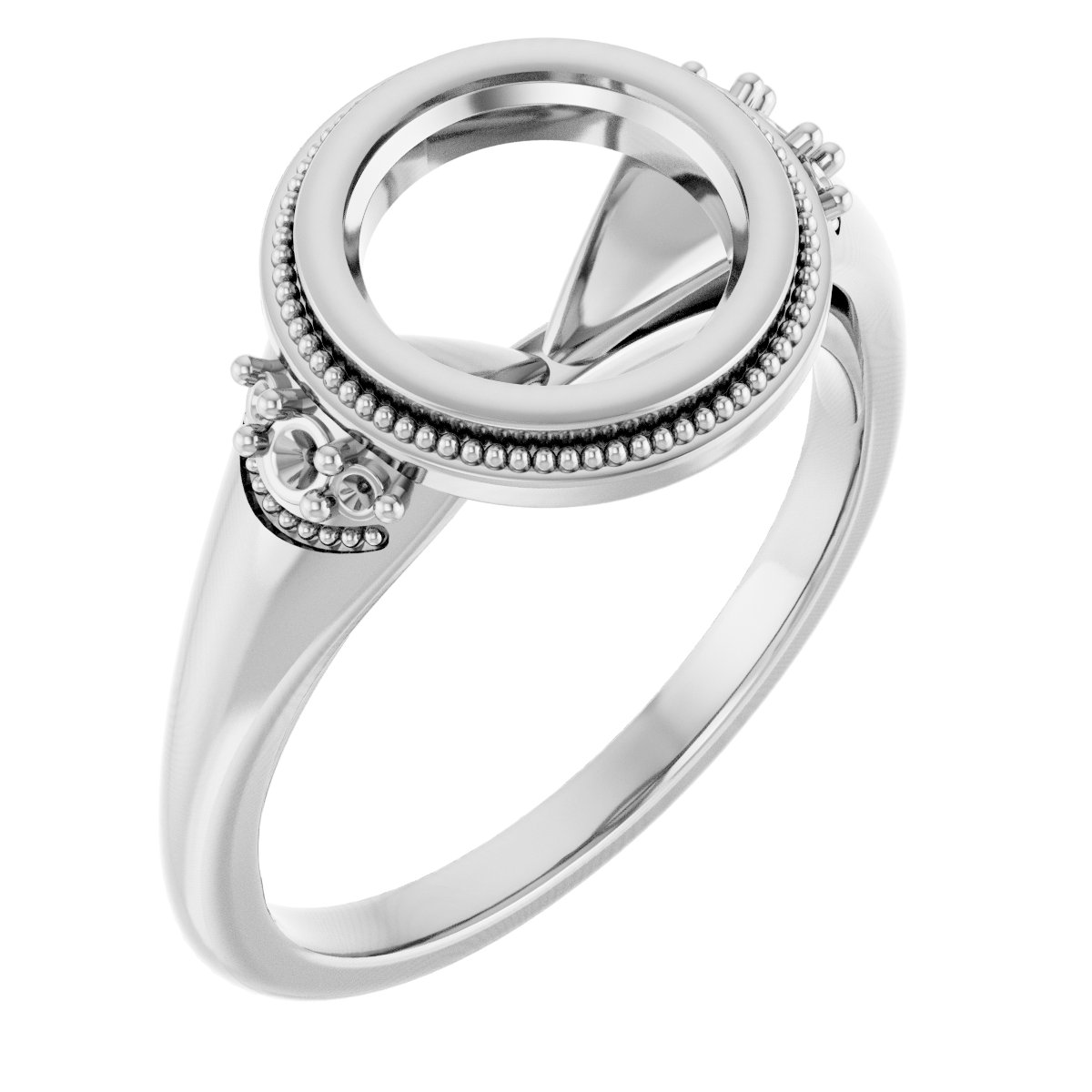 Bezel-Set Accented Engagement Ring