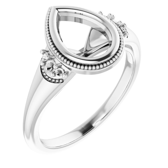 Bezel-Set Accented Engagement Ring