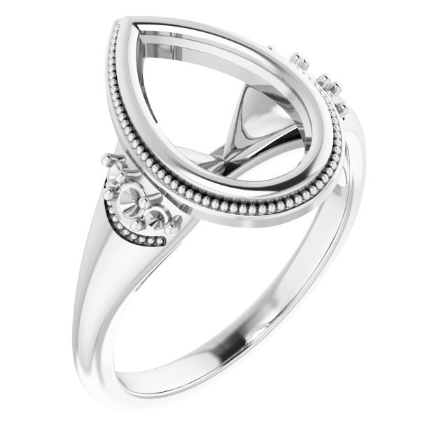 Bezel-Set Accented Engagement Ring