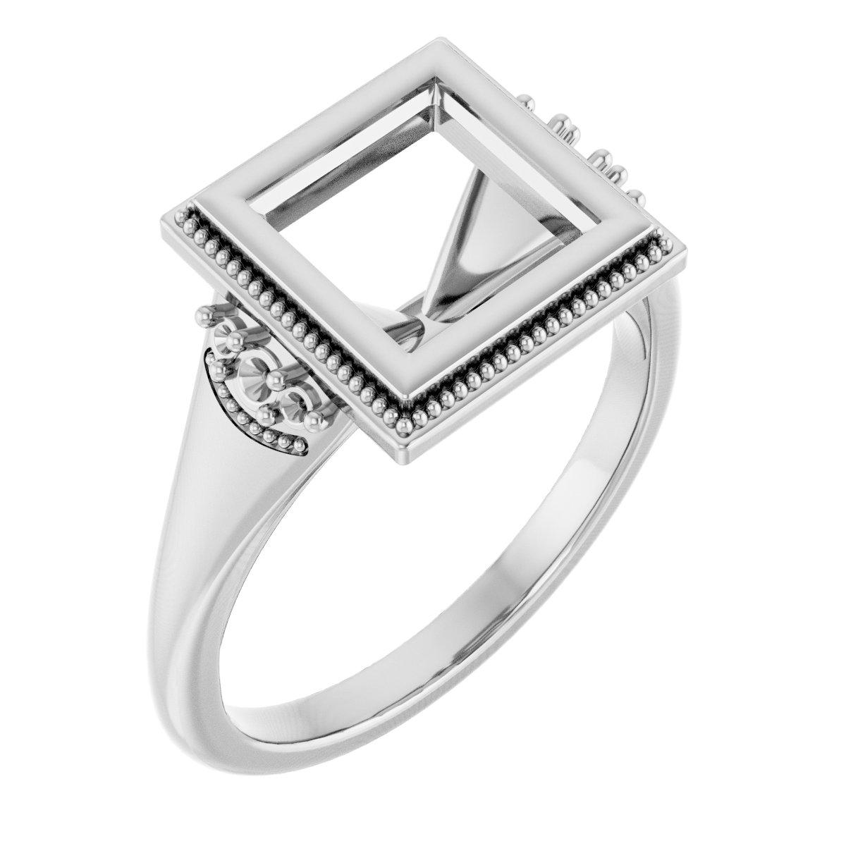Bezel-Set Accented Engagement Ring