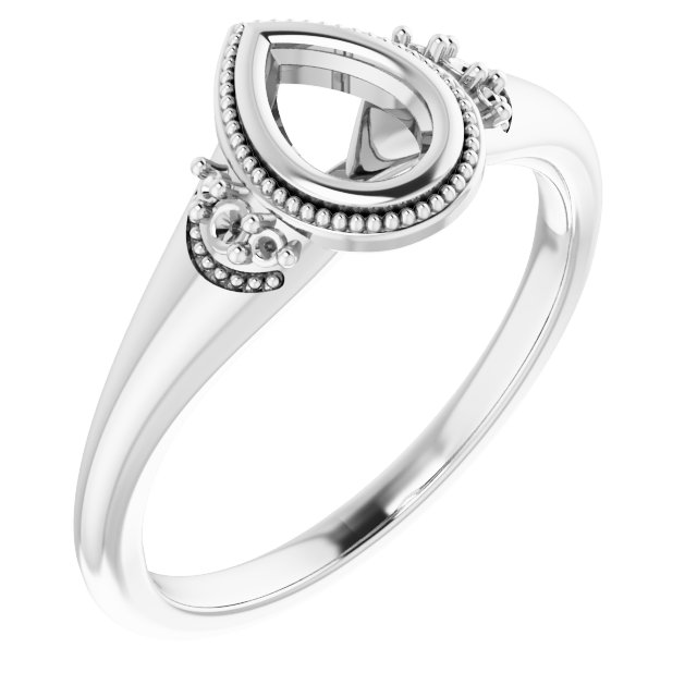 Bezel-Set Accented Engagement Ring