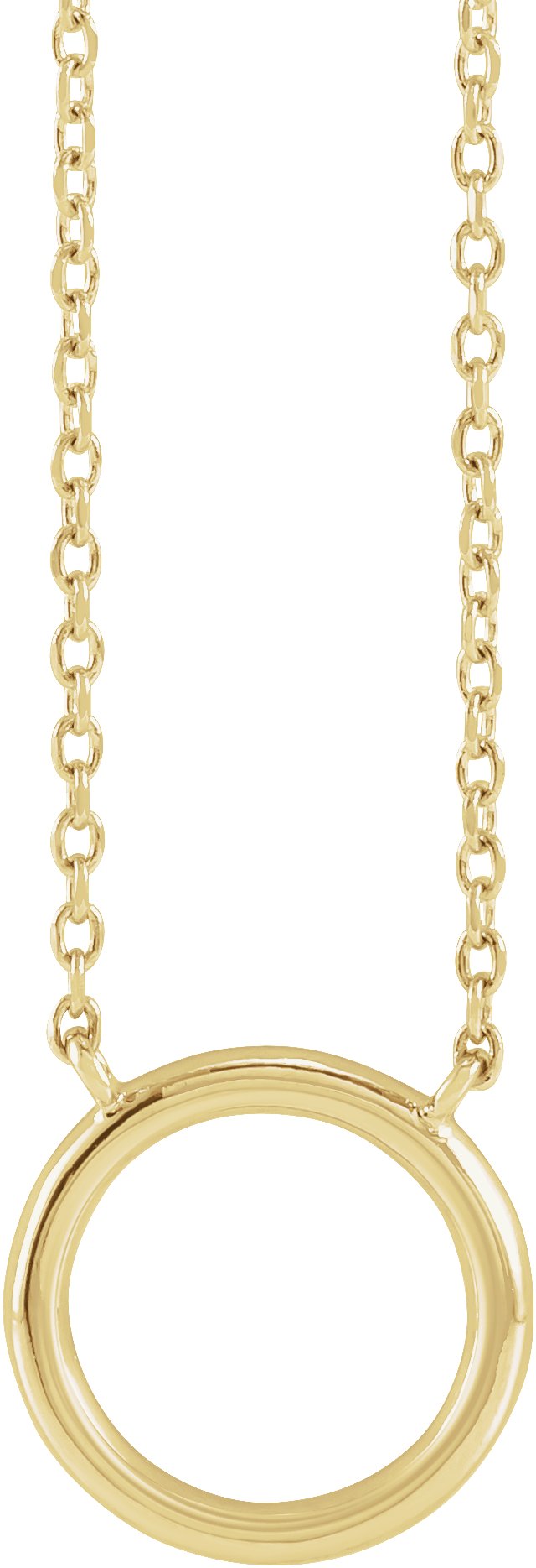 14K Yellow Circle 18" Necklace