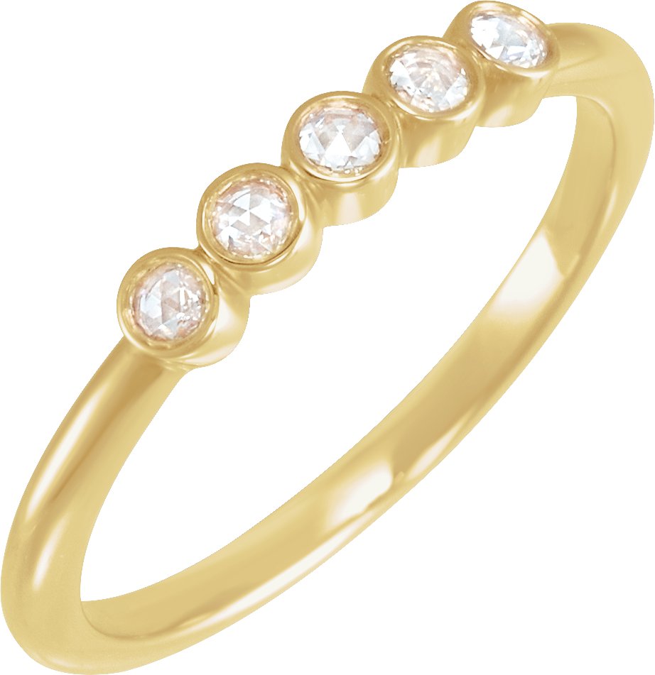 14K Yellow 1/8 CTW Rose-Cut Natural Diamond Stackable Ring