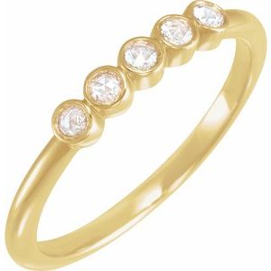 14K Yellow 1/8 CTW Rose-Cut Natural Diamond Stackable Ring