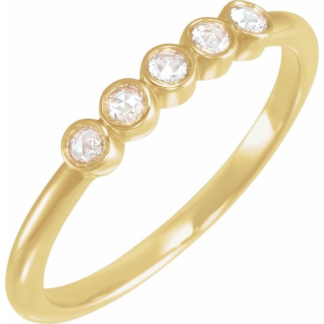 14K Yellow 1/10 CTW Rose-Cut Natural Diamond Stackable Ring