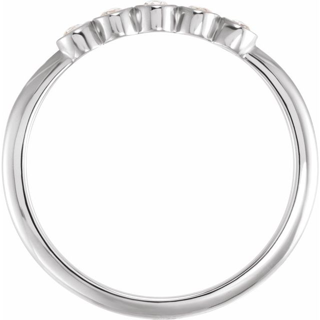 Platinum 1/10 CTW Rose-Cut Natural Diamond Stackable Ring