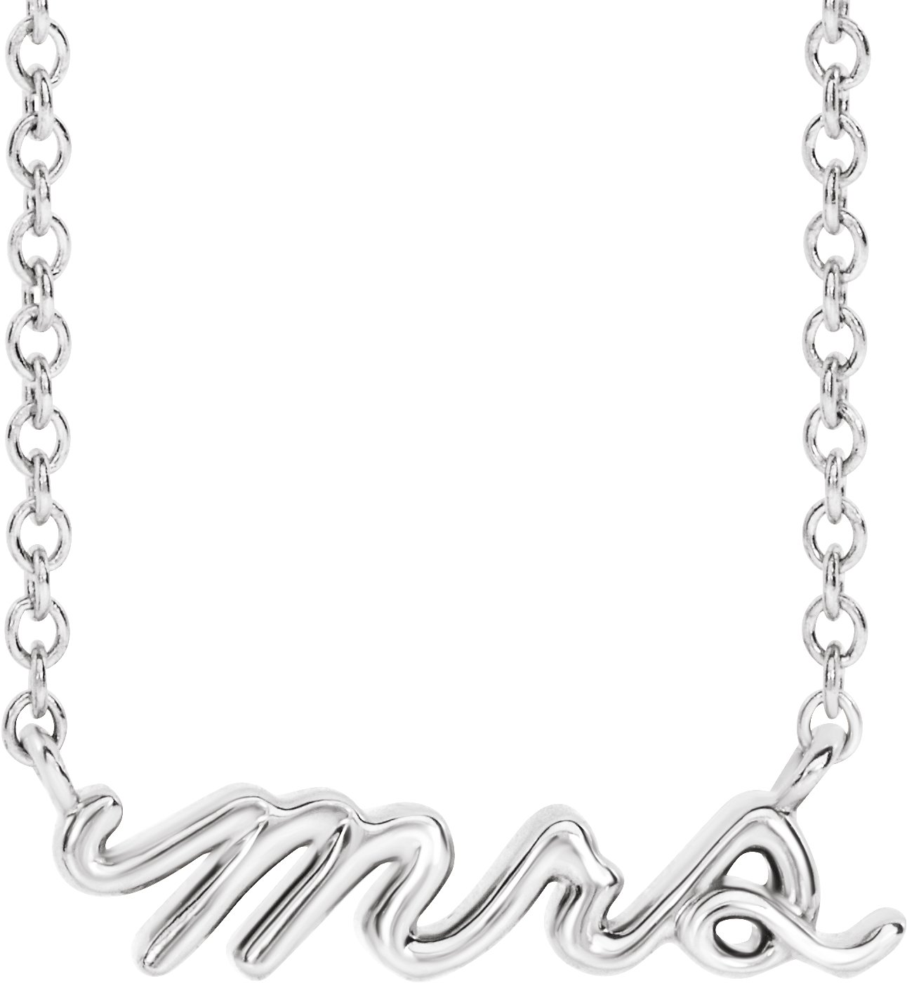 14K White Mrs 16" Necklace