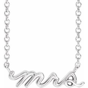 Sterling Silver Mrs 16" Necklace