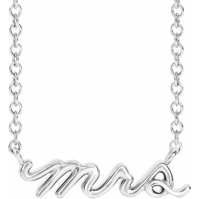 Sterling Silver Mrs 18" Necklace