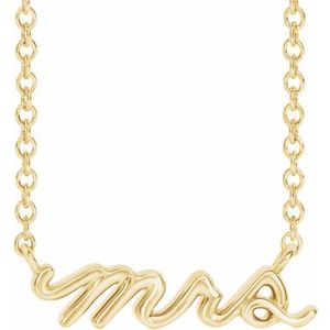 14K Yellow Mrs 16" Necklace