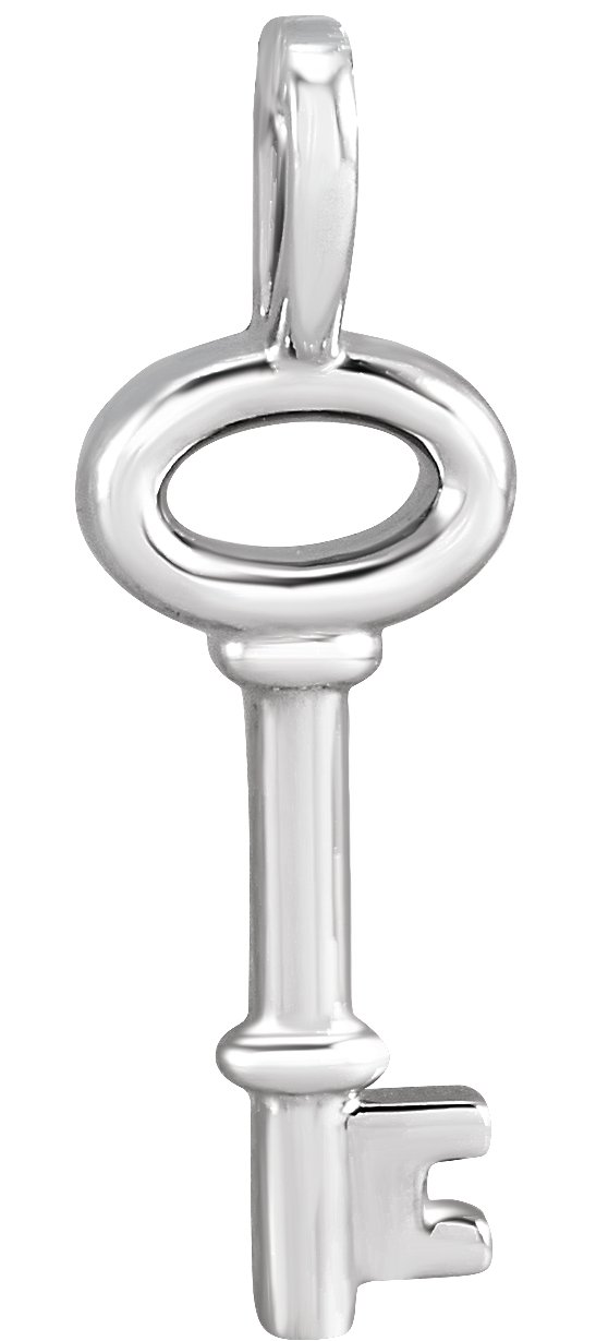 Sterling Silver 20x6.5 mm Key Pendant
