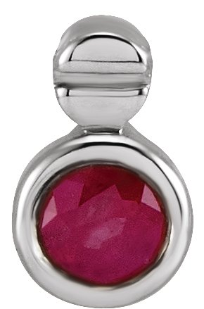 Sterling Silver Natural Ruby Pendant