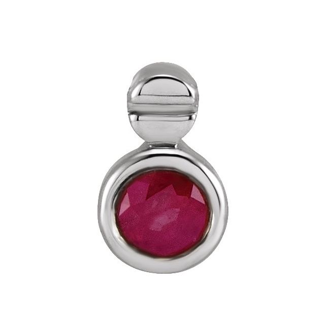 Sterling Silver Natural Ruby Screw Pendant