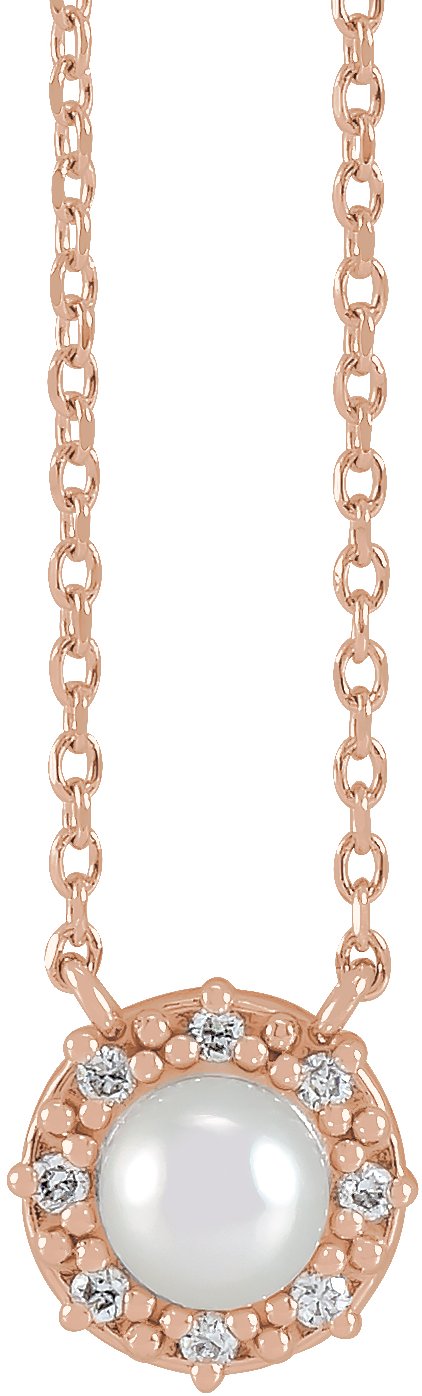 Halo-Style Pearl Necklace or Center