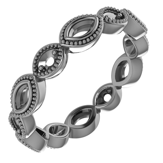 4x2 mm Straight Baguette Eternity Band Mounting