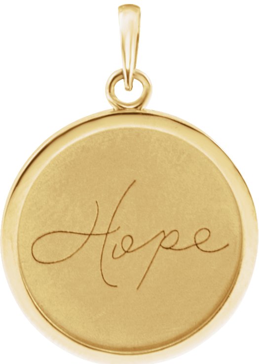 Live, Love, or Hope Disc Necklace or Pendant