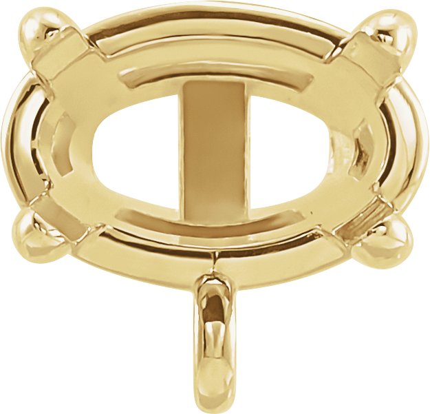 Oval 4-Prong Pre-Notched Claw Earring Setting