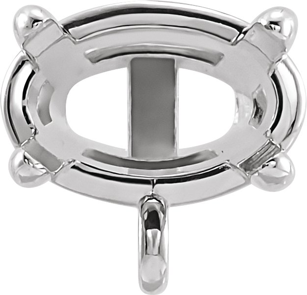 Oval 4-Prong Pre-Notched Claw Earring Setting