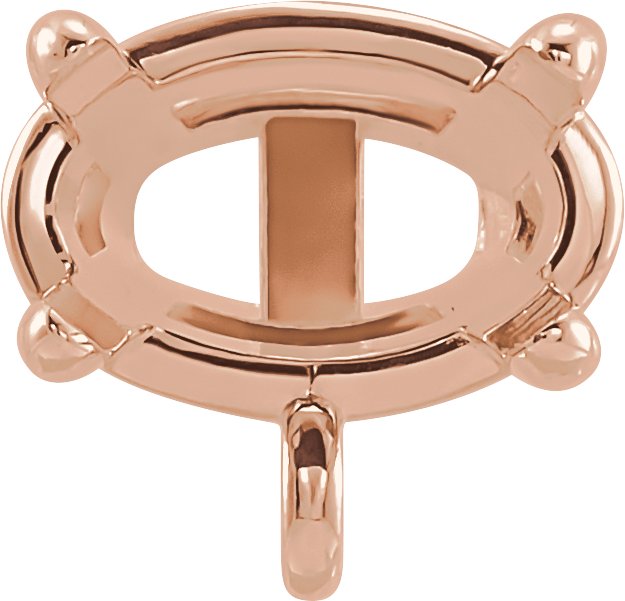 Oval 4-Prong Pre-Notched Claw Earring Setting