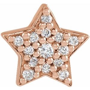 14K Rose .04 CTW Natural Diamond Star Pendant