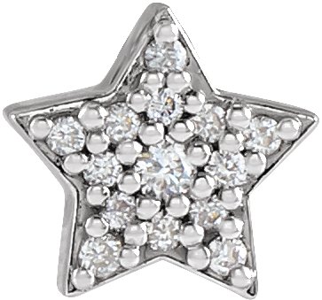 14K White .04 CTW Natural Diamond Star Pendant