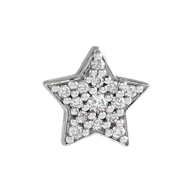 14K White .04 CTW Natural Diamond Star Pendant