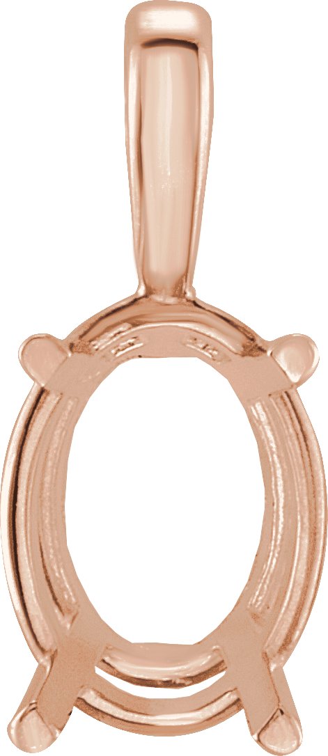 Oval 4-Prong Solitaire Lightweight Pendant
