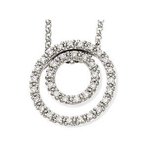 14K White 1/4 CTW Diamond Concentric Circle 18" Necklace