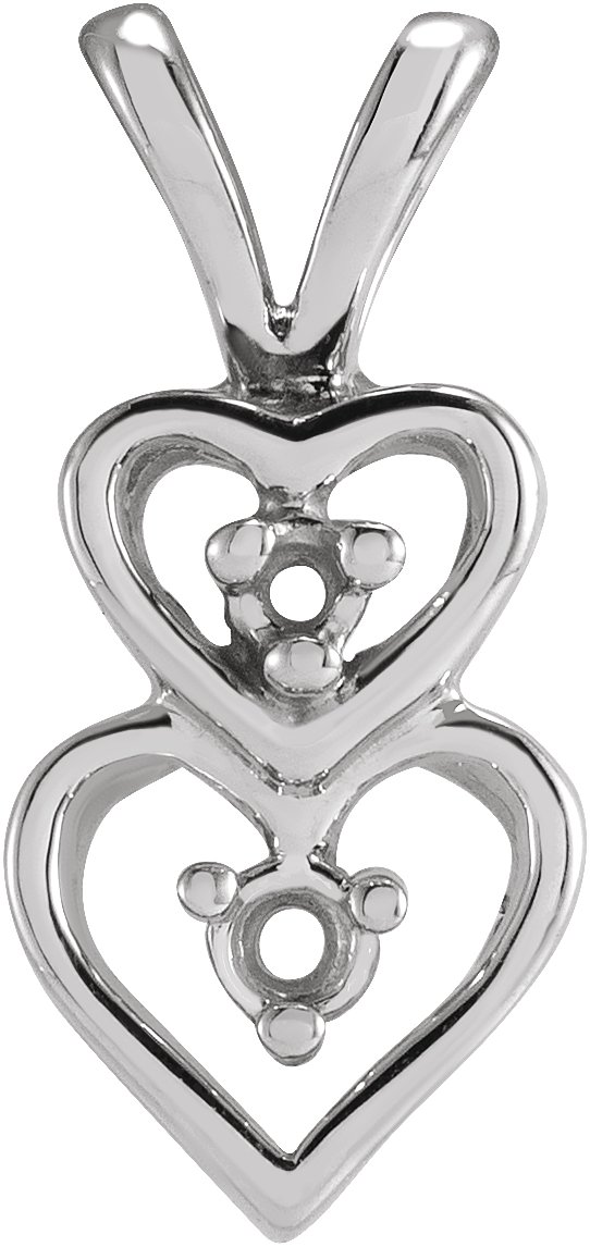 Accented Double Heart Pendant