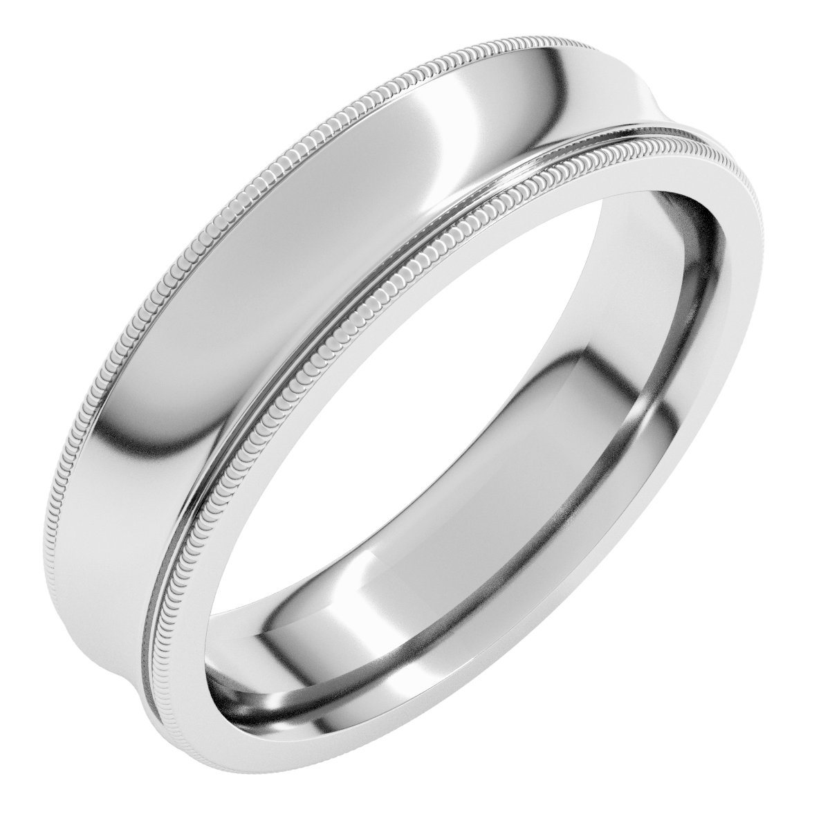 Milgrain Comfort-Fit Concave Band