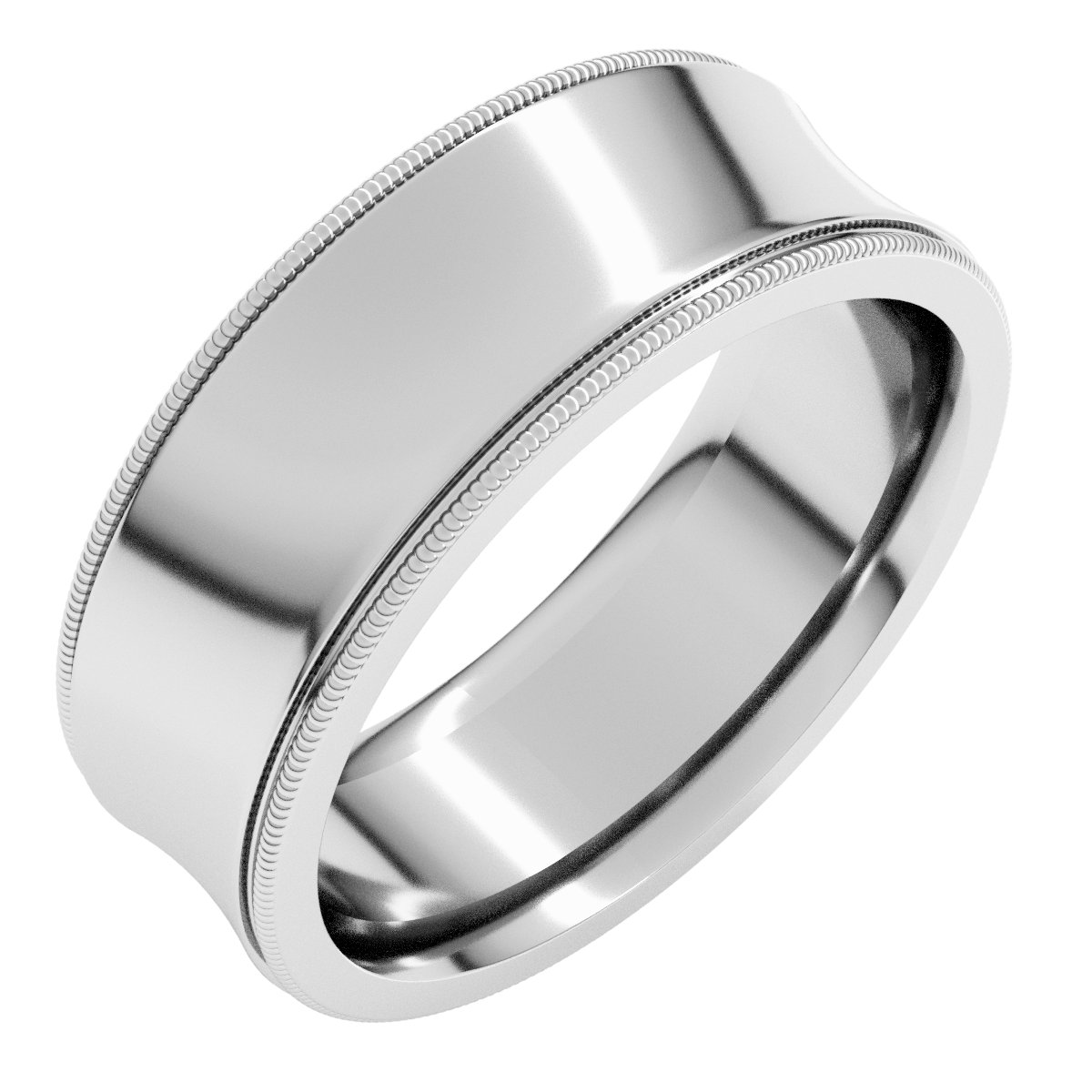 Milgrain Comfort-Fit Concave Band