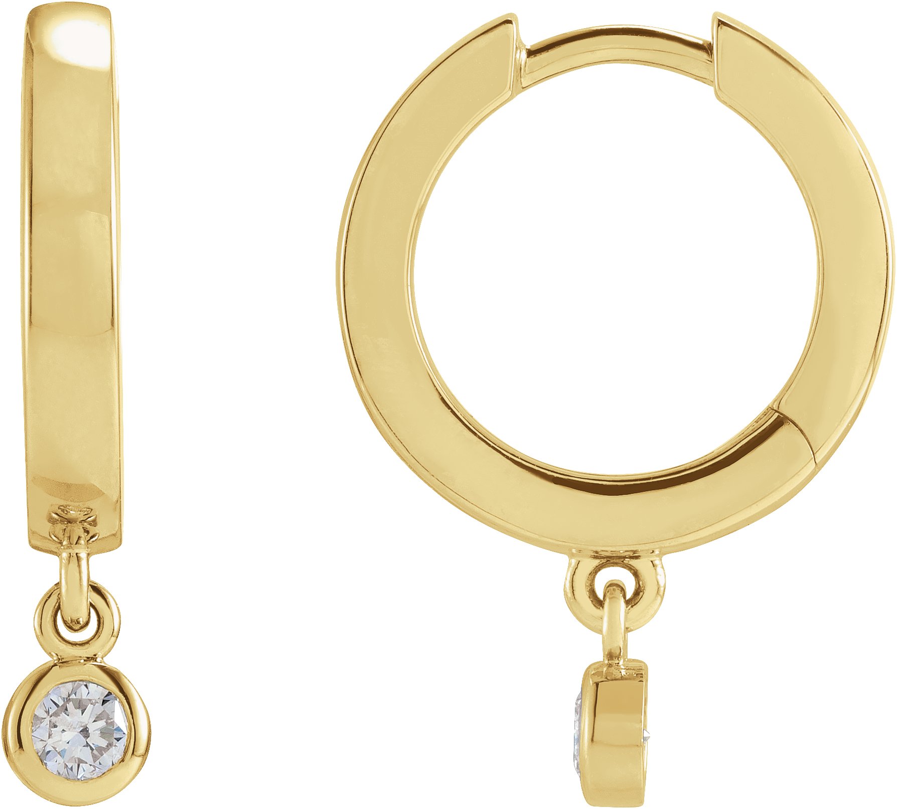 14K Yellow .2 CTW Diamond Hinged Hoop Earrings Ref 17843482