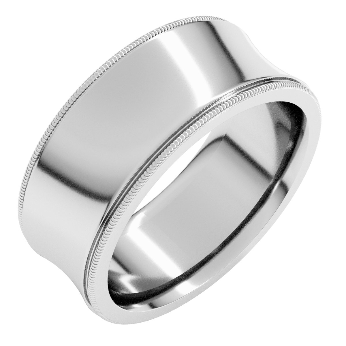 Milgrain Comfort-Fit Concave Band