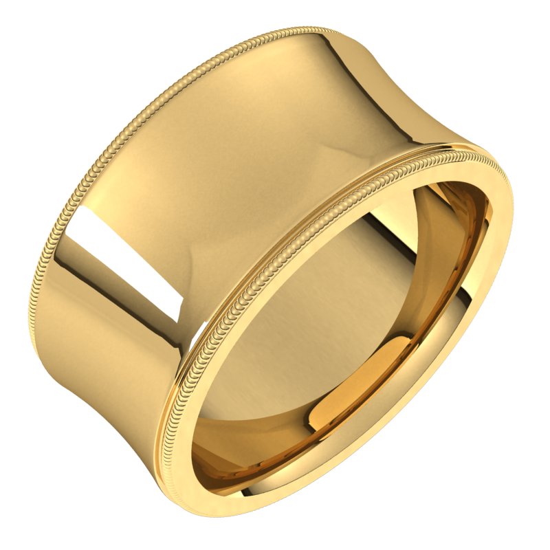 Milgrain Comfort-Fit Concave Band
