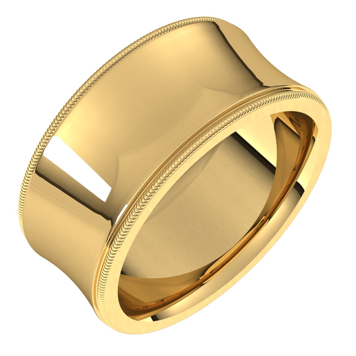 Milgrain Comfort-Fit Concave Band