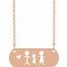 14K Rose Father, Daughter, & Mother Stick Figure Family 18