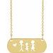 14K Yellow Father, Daughter, & Mother Stick Figure Family 18