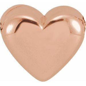 14K Rose Puffy Heart Necklace Center