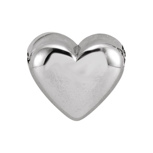 Sterling Silver Puffy Heart Necklace Center