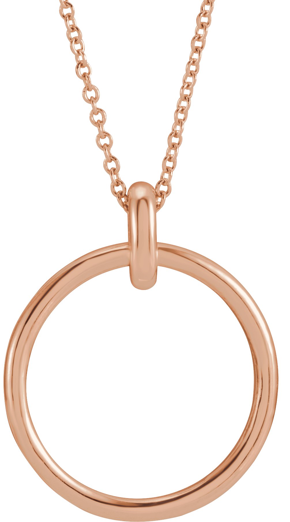 14K Rose Circle 16-18" Necklace