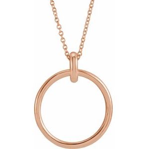 14K Rose Circle 16-18" Necklace