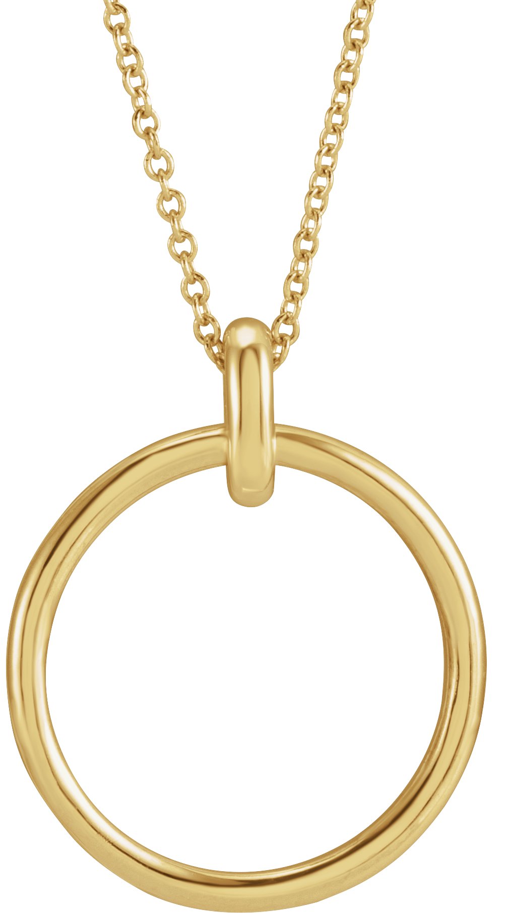 14K Yellow Circle 16-18" Necklace