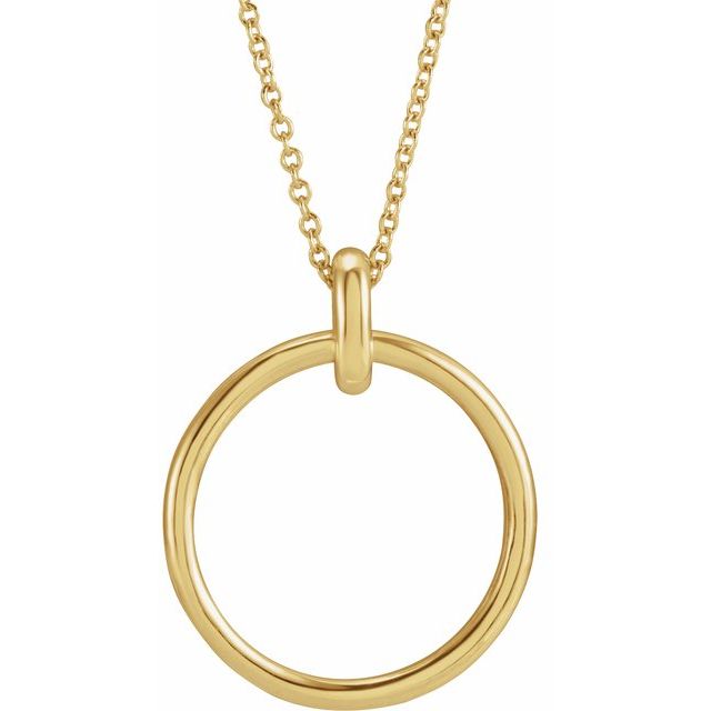 14K Yellow Circle 16-18 Necklace