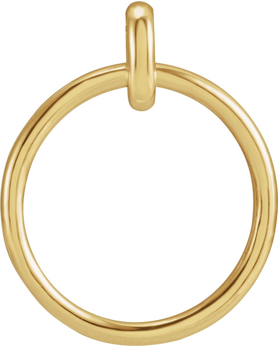 14K Yellow 22.05x18.29 mm Circle Pendant