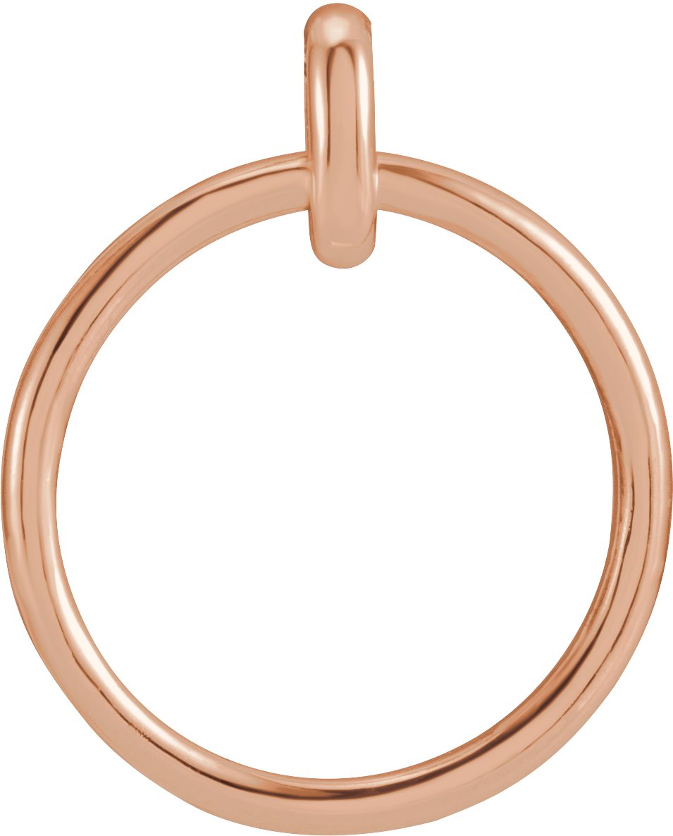 14K Rose 22.05x18.29 mm Circle Pendant