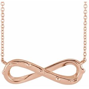 14K Rose Infinity Rosary 18" Necklace 