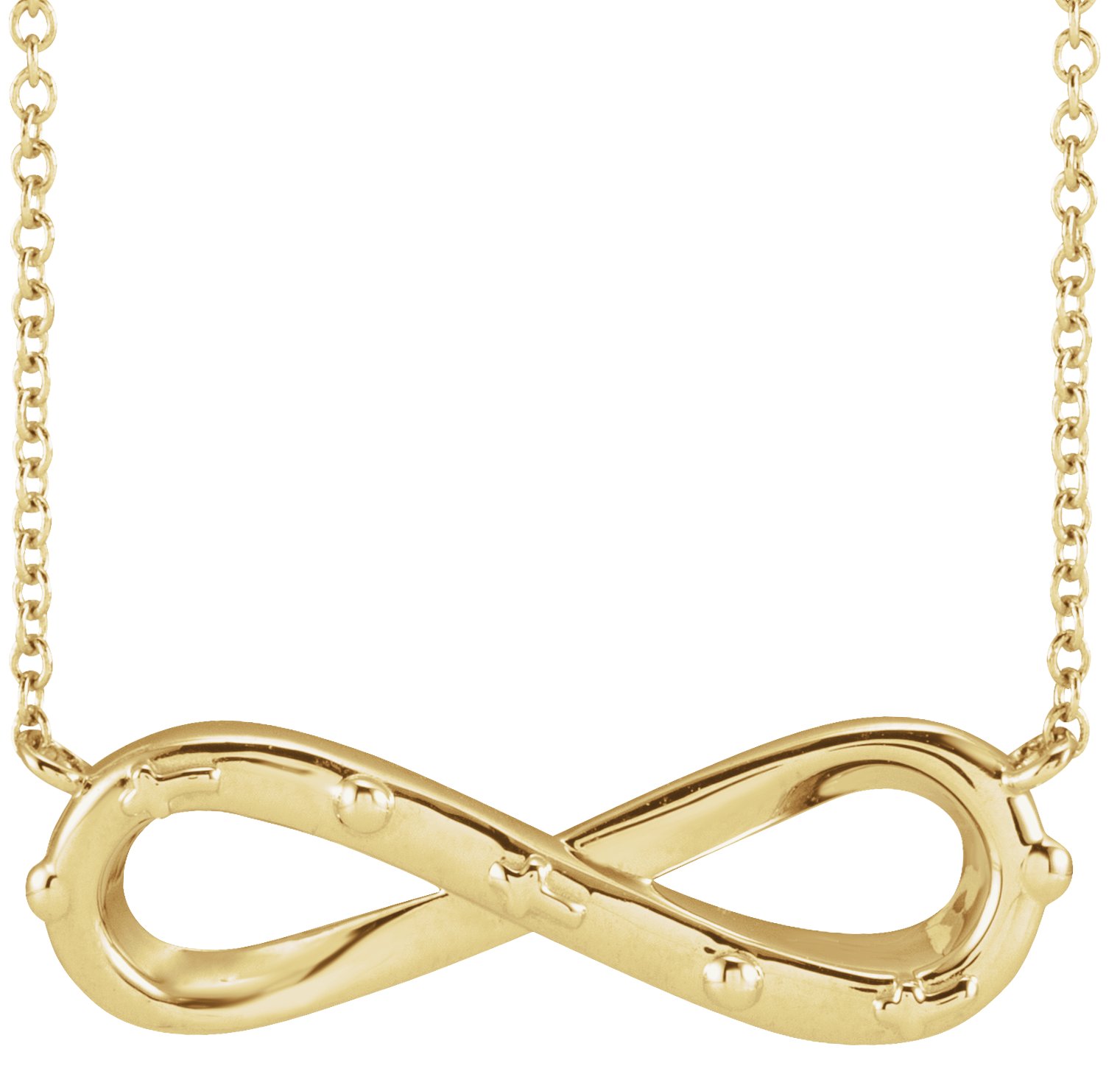 14K Yellow Infinity Rosary 18" Necklace 