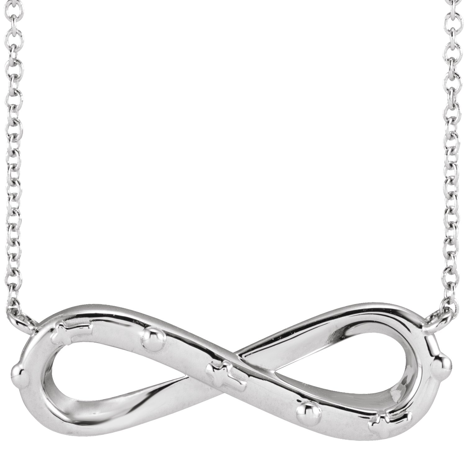 Sterling Silver Infinity Rosary 18 Necklace 